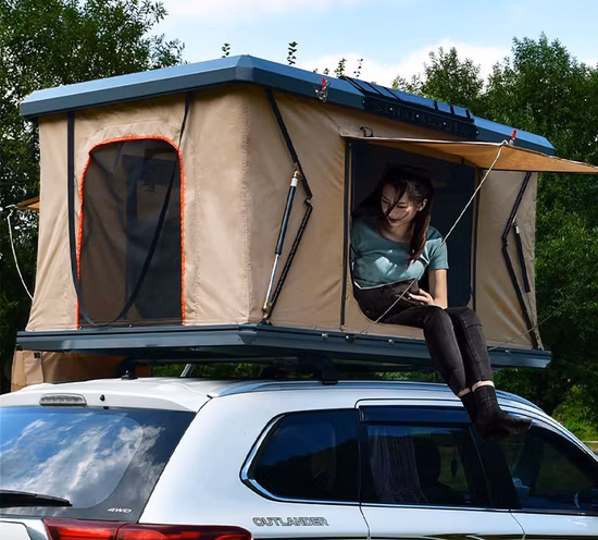 2023 pression hydraulique droite Pop up Camping 2 personnes automatique SUV camion tentes sur le toit couverture rigide tente sur le toit de la voiture