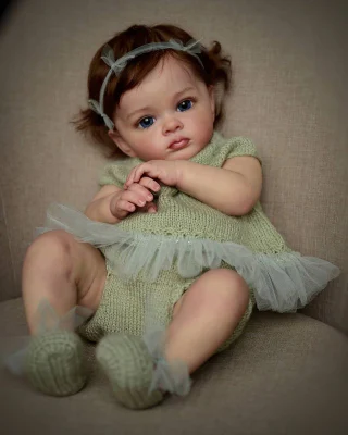Poupée complète de 60cm en image, poupée Reborn Tutti, poupée de peinture à la main pour fille en bas âge avec peinture Genesis, poupée de peau 3D de haute qualité